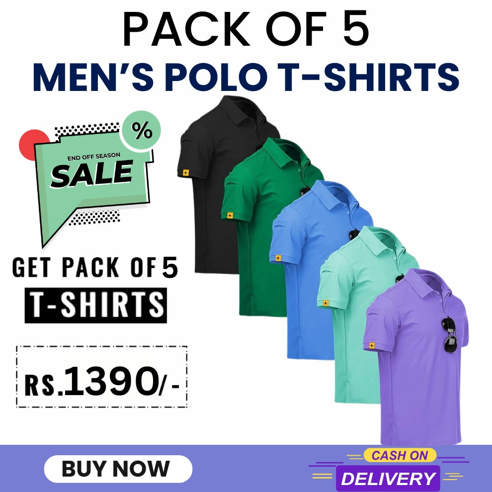 Pack of 5 Men's Polo T-Shirts