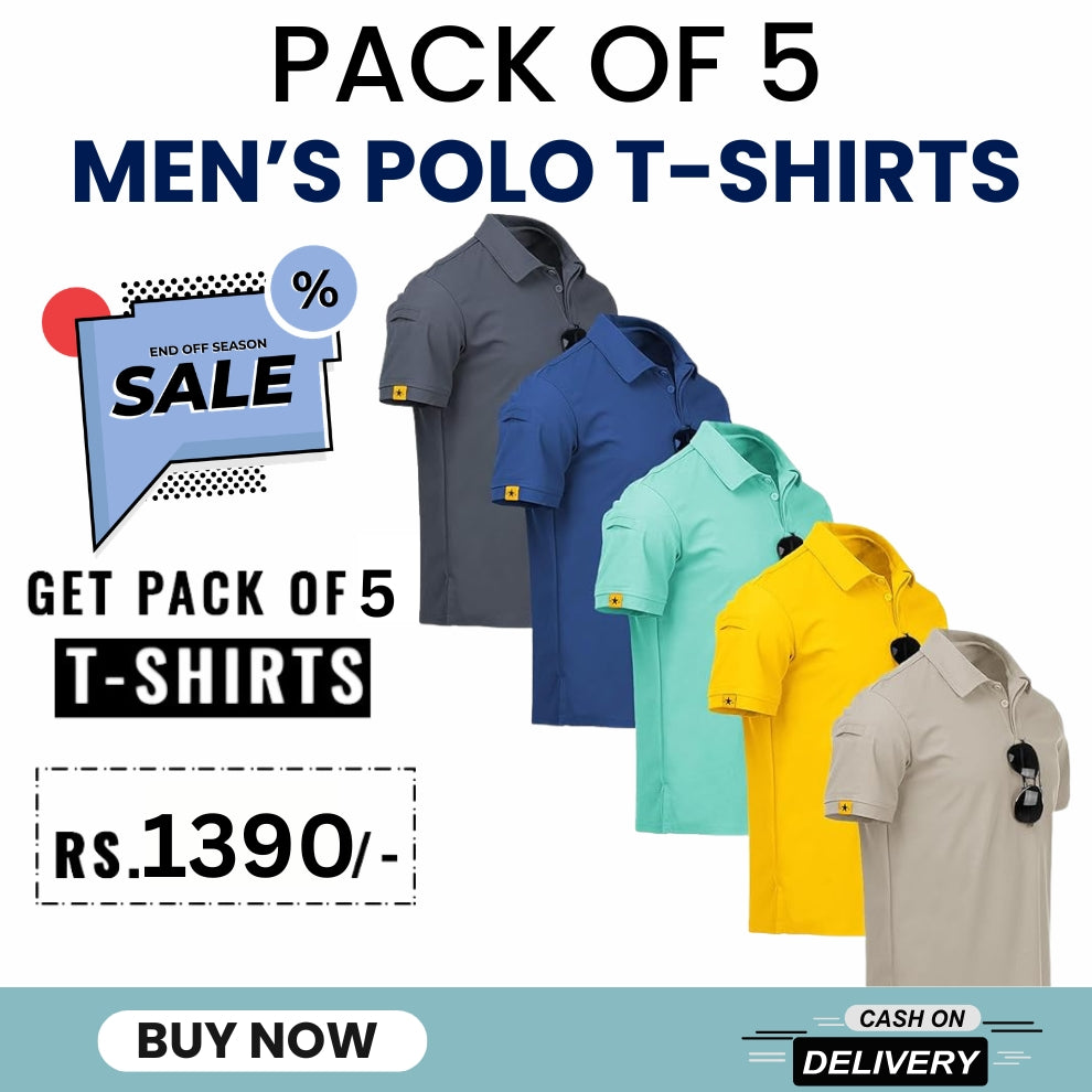 Pack of 5 Men's Polo T-Shirts