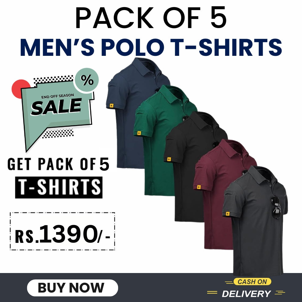Pack of 5 Men's Polo T-Shirts