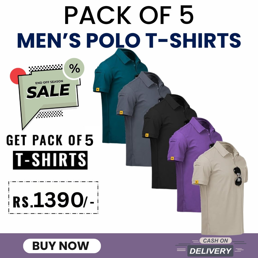Pack of 5 Men's Polo T-Shirts
