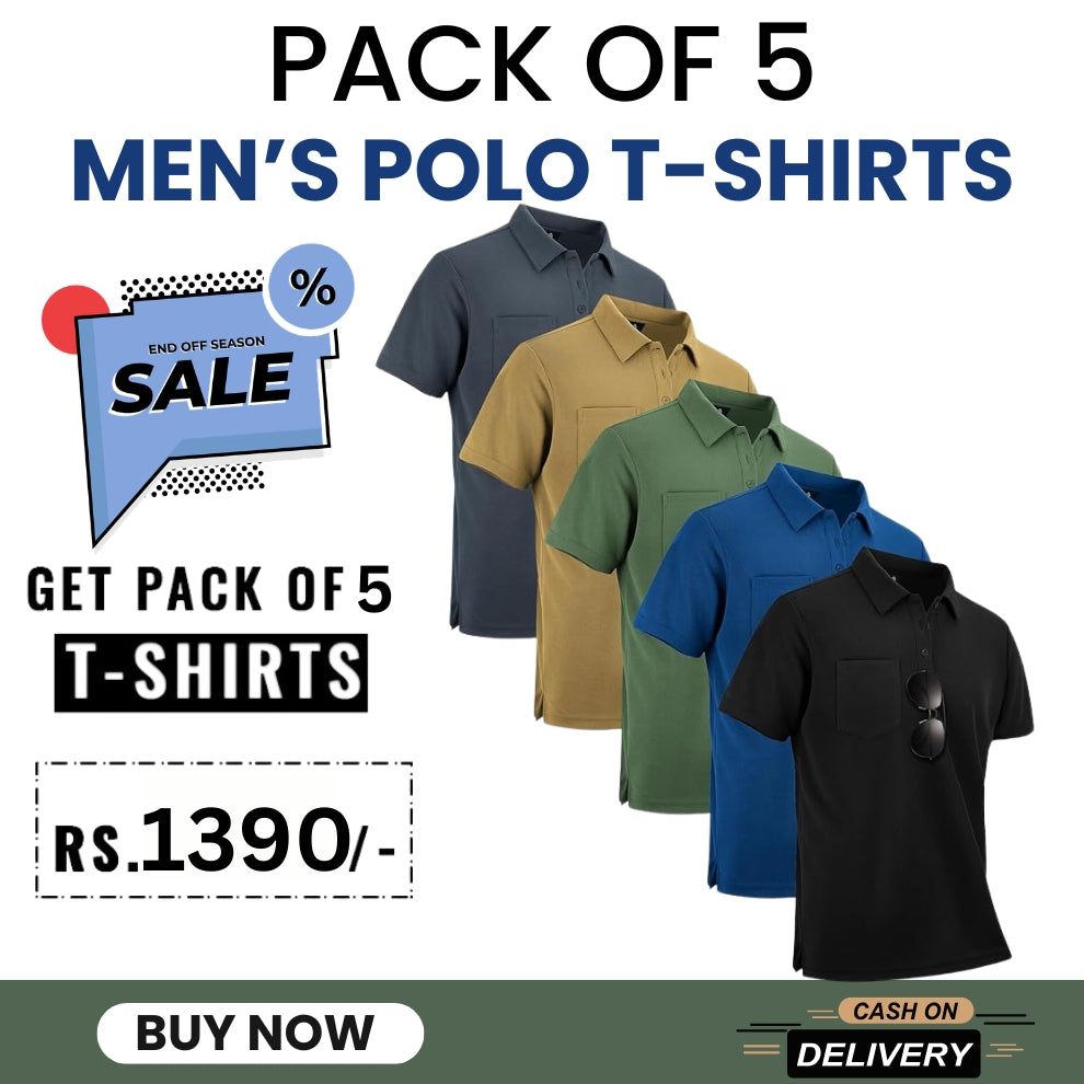 Pack of 5 Men's Polo T-Shirts