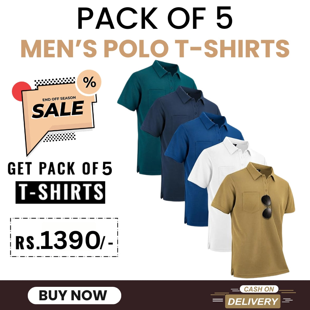 Pack of 5 Men's Polo T-Shirts