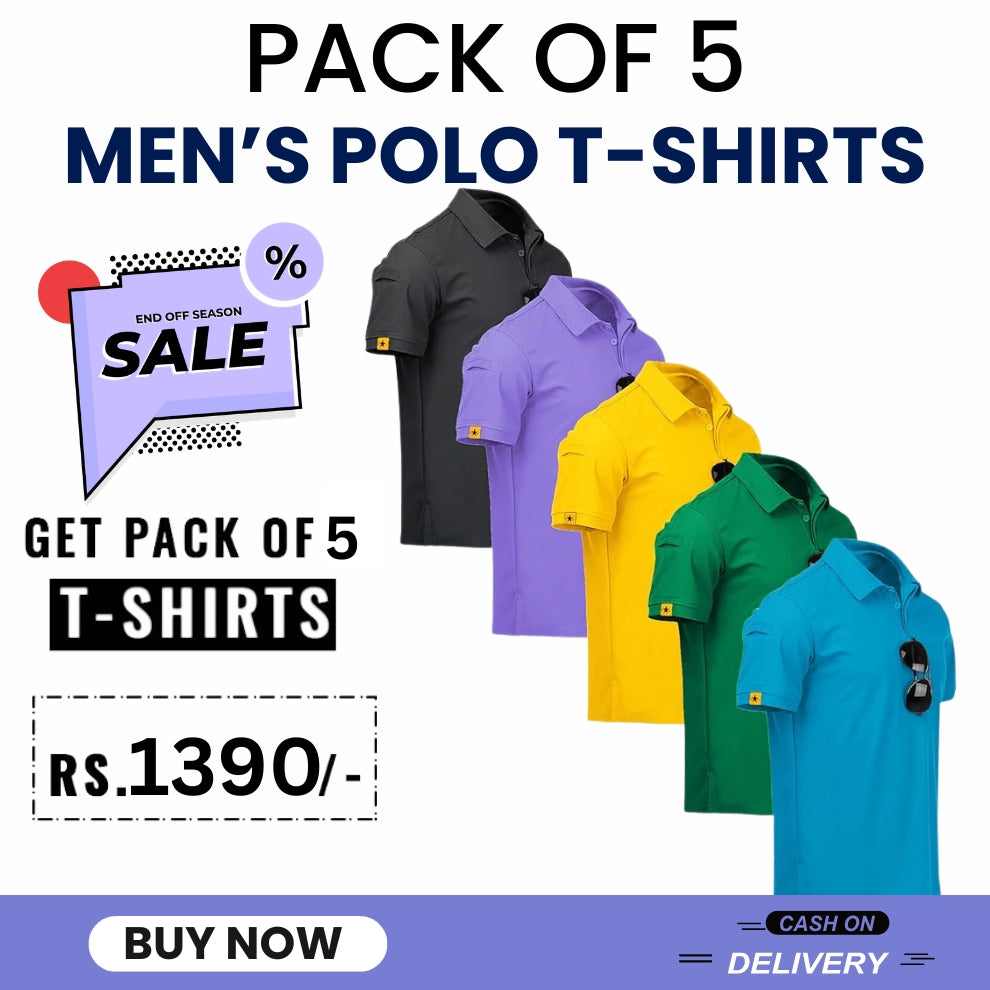 Pack of 5 Men's Polo T-Shirts