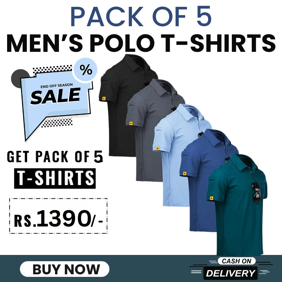 Pack of 5 Men's Polo T-Shirts